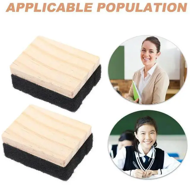 Alt view image 2 of 3 - 8Pcs Wood Felt Chalkboard Eraser Smooth Cleaning Blackboard Cleaner for Classrooms Offices Homes Creative Crafting