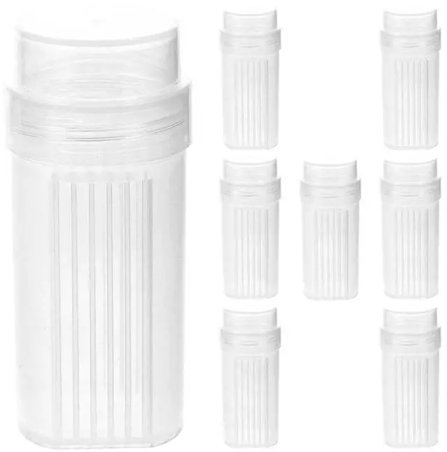 Alt view image 2 of 3 - 8Pcs Clear Sample Specimen Jar with Ground Stopper Lid for Staining Glass Slides Coplin Jar Educational Research oratory