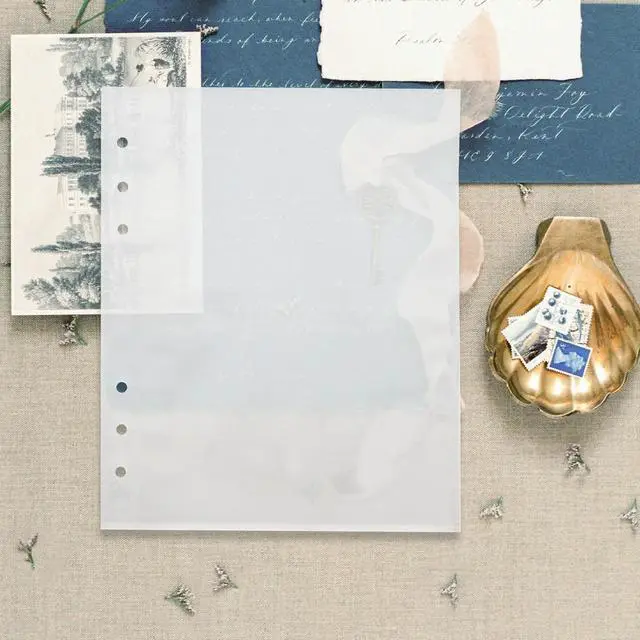 Alt view image 2 of 3 - 50Pcs A5 Clear Sheet Protectors PP Material 6-Hole Binder Inserts with Pockets for Photos Recipe Cards Stickers Loose Leaf