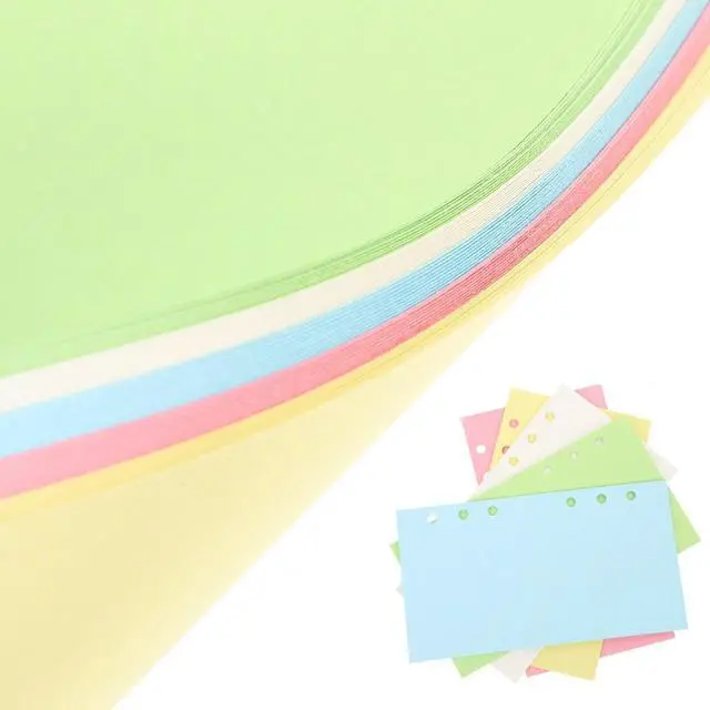 Alt view image 2 of 3 - 100 Sheets A6 Loose Leaf Refill Paper Blank Smooth Writing Surface for 6 Ring Binder Journal Notepad Planner Bookkeeping
