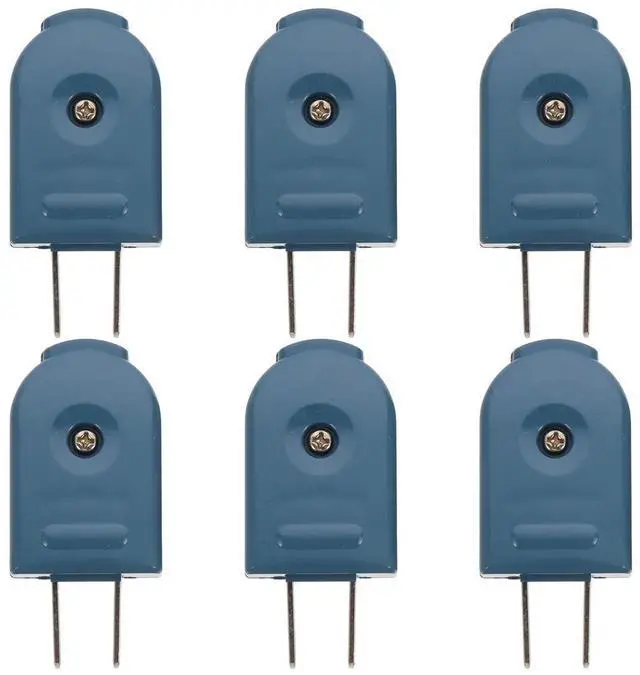 Alt view image 2 of 3 - 6Pcs Us Plug 2 Prong Replacement Electric Plugs Rotatable 90 Degree Screw Lock Light Duty Extension Cord Small Appliance Use