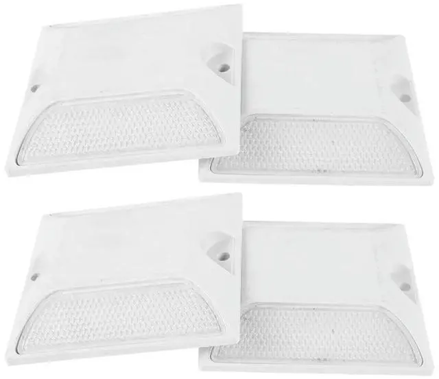 Alt view image 2 of 3 - 4Pcs Reflective Road Markers Heavy Duty Aluminum Lane Studs Easy Install Driveway Reflectors for Speed Bumps Outdoor Pathway