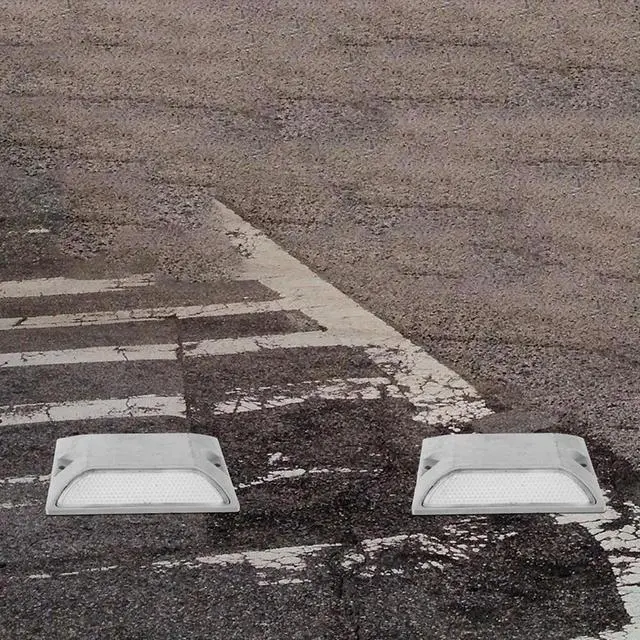 Alt view image 3 of 3 - 4Pcs Reflective Road Markers Heavy Duty Aluminum Lane Studs Easy Install Driveway Reflectors for Speed Bumps Outdoor Pathway
