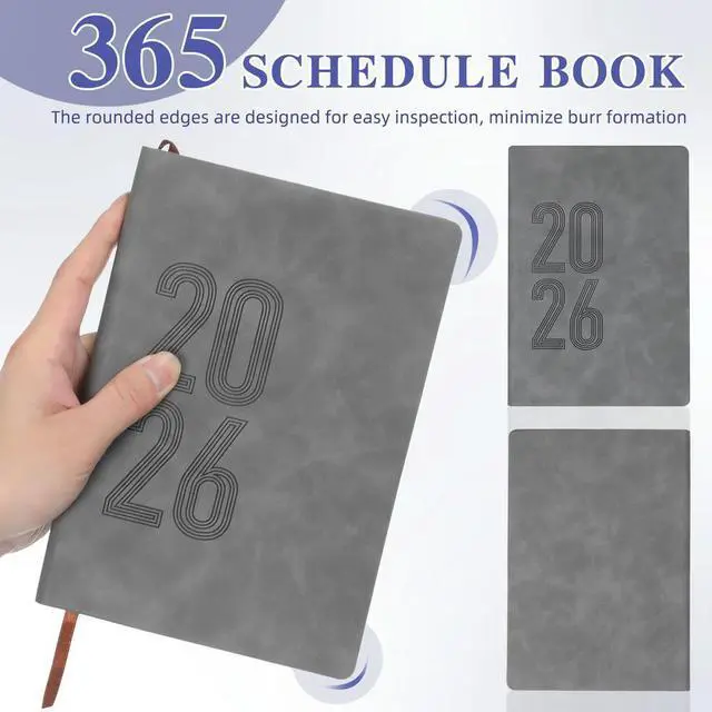 Alt view image 2 of 3 - 2026 Planner A5 Notebook Soft Cover PU Weekly Daily Monthly Calendar Habit Tracker Appointment Book Home Office Organizer 12