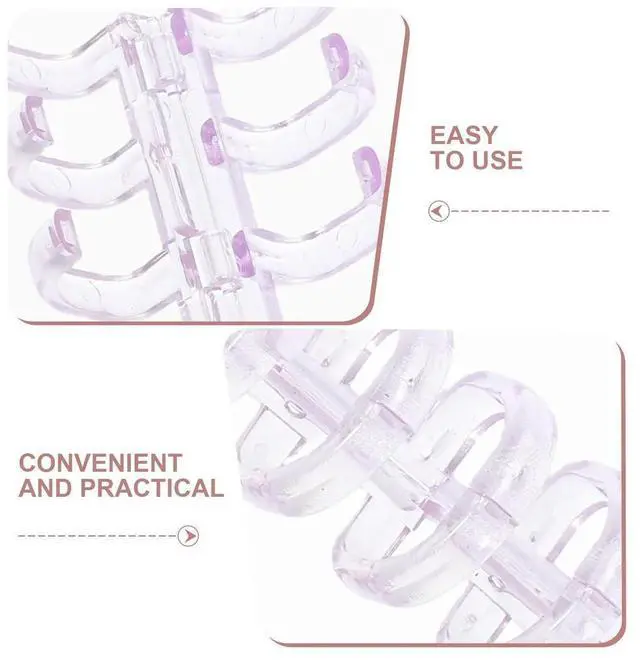 Alt view image 3 of 6 - 100Pcs Transparent Plastic Loose-Leaf Binder Rings 5-Hole Openable Clips for Office School Document Organization Index Cards