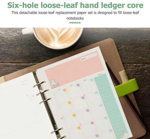 Alt view image 2 of 6 - 3Pcs Loose Leaf Notebook Replacement Papers Thick Smooth Writing Planner Refill for School Office Diary Travel Notepad