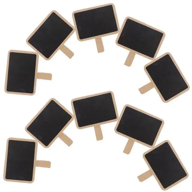Main image of 40Pcs Wooden Blackboard Clips Mini Chalkboard Reusable Erasable els Food el Clamps Table Number Place Cards Message Memo