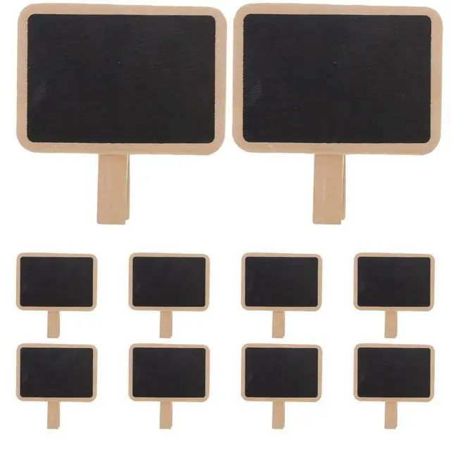 Alt view image 2 of 5 - 40Pcs Wooden Blackboard Clips Mini Chalkboard Reusable Erasable els Food el Clamps Table Number Place Cards Message Memo
