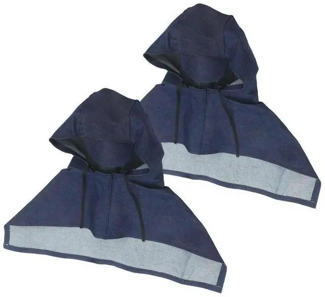 Main image of 2Set Dustproof Hooded Smock Cape for Men - Full Neck Shoulder Head Protection Industrial Safety Workwear for Sanding Grinding
