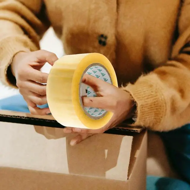 Alt view image 2 of 6 - 2 Rolls Strong Clear Packing Tape Excellent Durability Bopp Sealing Tape for Heavy Objects Packaging Boxes Household Office