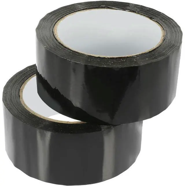 Alt view image 3 of 6 - 2 Rolls Black Sealing Tape Premium Packing Tape Excellent Tensile Strength Quick Stick for Industrial Household Moving and