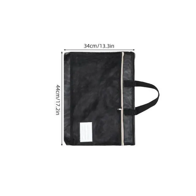 Alt view image 3 of 6 - 2Pcs A3 Large Capacity Document Bag Nylon Zipper Portfolio Pouch Organizer for Art Posters Travel Office