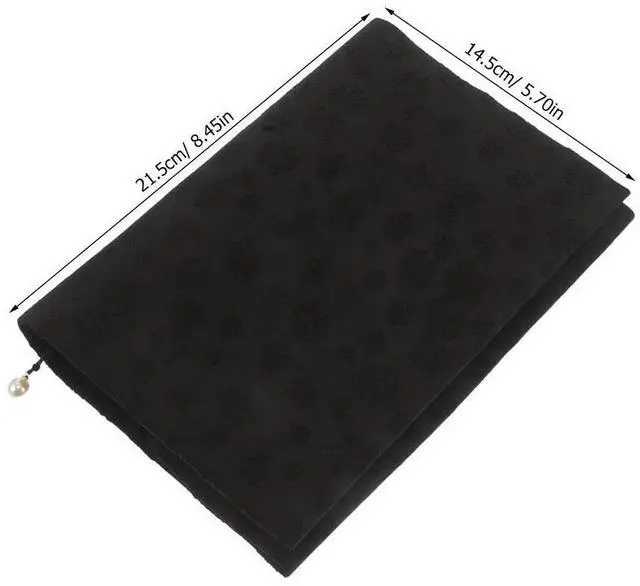 Alt view image 3 of 6 - Black A5 Fabric Book Sleeve Protective Cover Washable Cloth Notebook Case Dustproof Diary Sleeve Book Protector for Work School