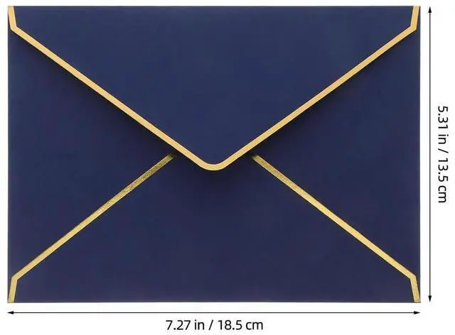 Alt view image 3 of 6 - 50Pcs Envelopes V-Flap Paper 7.3x5.3 Gold Foil Border Decorative Wedding Invitations Baby Shower Graduation Cards