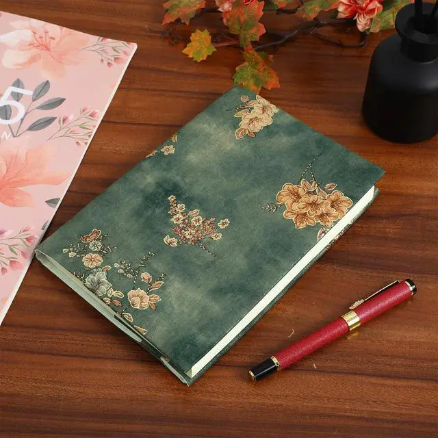 Alt view image 3 of 3 - 1Pc Cotton Book Protector Adjustable Notebook Cover A5 Size Book Wrapper Pattern Fine Pen Marks Dirt Grime