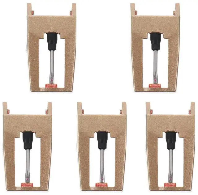 Alt view image 2 of 3 - 5Pcs Golden Turntable Stylus Replacement Needles Compact Easy DIY Installation Purer Tone Record Player Pickup