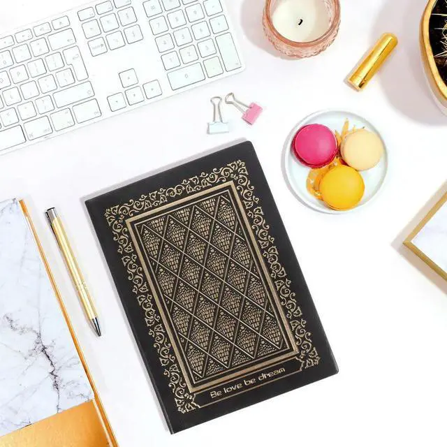 Alt view image 2 of 3 - Compact Lightweight Vintage Journal with Embossed Cover Blank Book for Diaries Sketching Notes Journaling Travel Daily