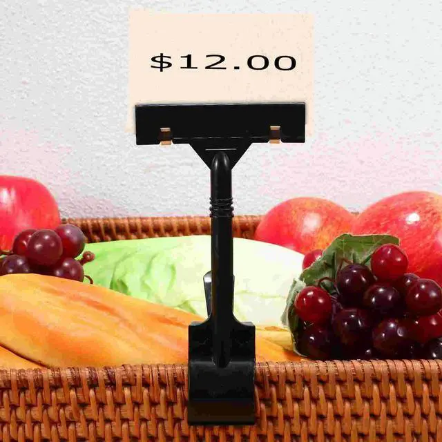 Alt view image 2 of 3 - 12 Pcs Rotating Plastic Sign Clips Versatile Merchandise Display Adjustable Price Card Organizer Shop Supermarket Exhibition