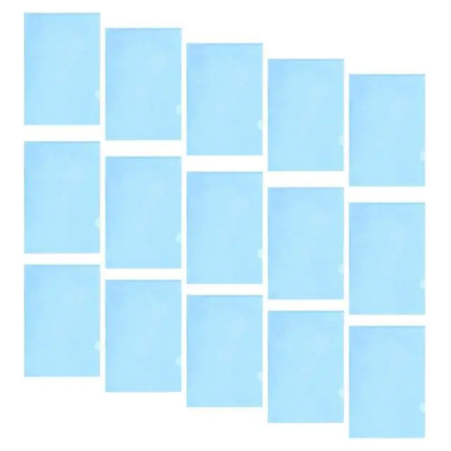 Alt view image 3 of 6 - 30Pcs File Folder L Type Project Pockets Blue A4 Plastic Document Folder Waterproof Office File Organizer Paper Sleeves