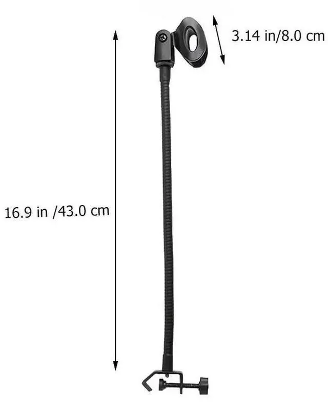 Alt view image 2 of 6 - 2Pcs Flexible Gooseneck Microphone Stand with C-Type Clip for Broadcasting Podcasting Singing Recording Online Meeting Universal