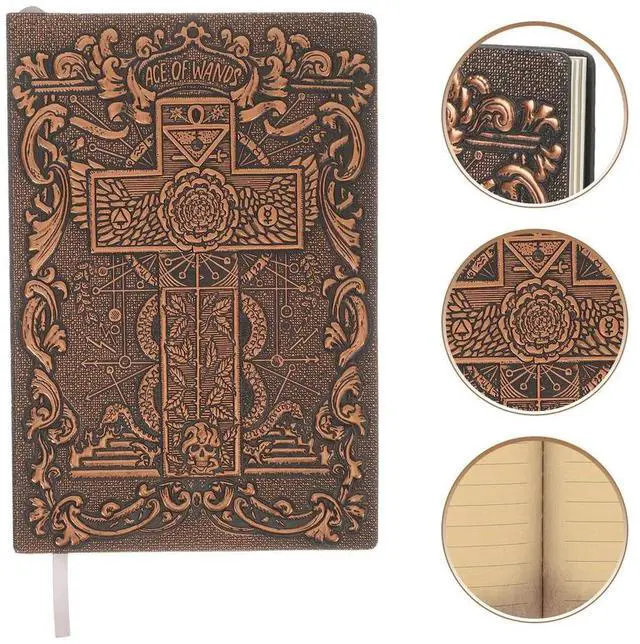 Main image of Retro Vintage Journal Embossed Cover Blank Notebook for Men Women Creative Writing Sketching Ideas Organization Travel