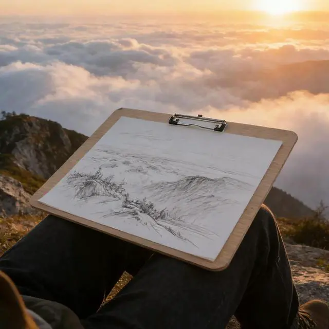 Main image of A3 Drawing Board Clip Horizontal Wood Sketching Board Drawing Clipboard Outdoor Sketching Artist Clipboard