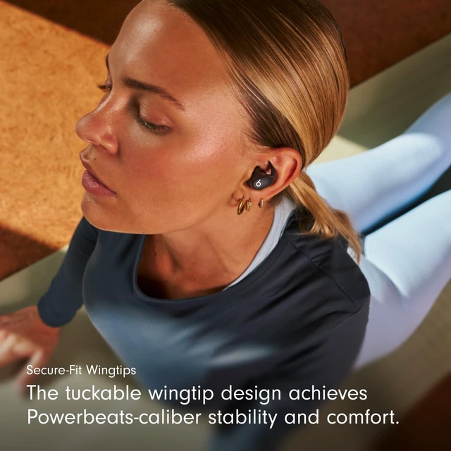 Alt view image 4 of 7 - Beats Powerbeats Fit - Wireless Noise Cancelling Workout Earbuds with Secure-Fit Wingtips, Up to 30-Hour Battery Life, Sweat & Water Resistant, Apple & Android Compatible - Jet Black