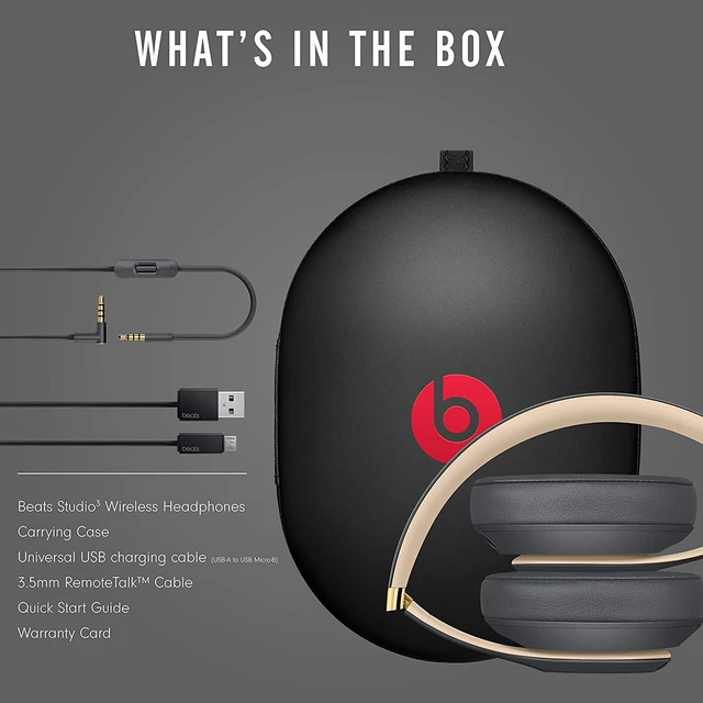 Alt view image 3 of 7 - Beats Studio3 Wireless Noise-Cancelling Over-Ear Headphones - Apple W1 Headphone Chip, Level 1 Bluetooth, Active Noise Cancellation, 22-Hour Listening Time-Shadow Gray