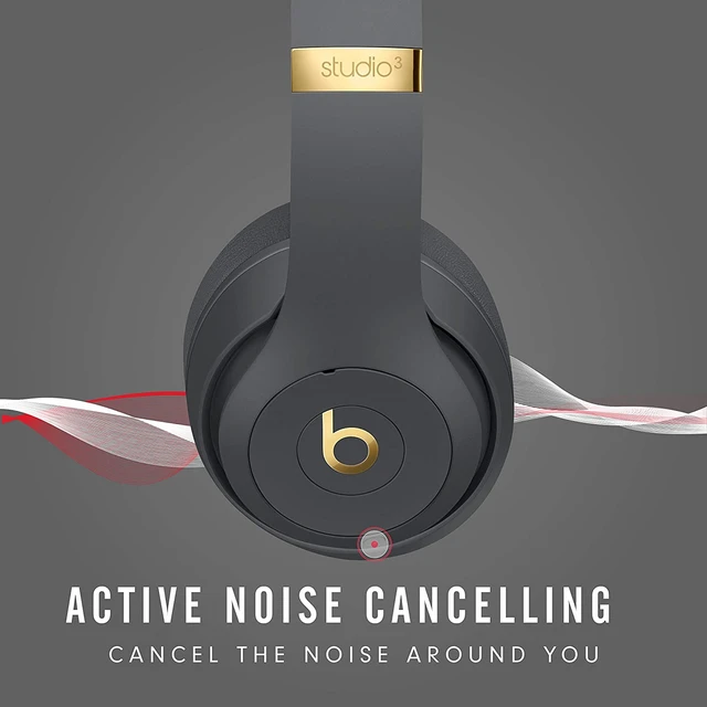 Alt view image 4 of 7 - Beats Studio3 Wireless Noise-Cancelling Over-Ear Headphones - Apple W1 Headphone Chip, Level 1 Bluetooth, Active Noise Cancellation, 22-Hour Listening Time-Shadow Gray