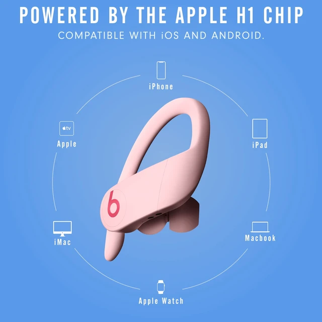 Alt view image 3 of 7 - Powerbeats Pro Totally Wireless Earphones with Apple H1 Headphone Chip - Cloud Pink