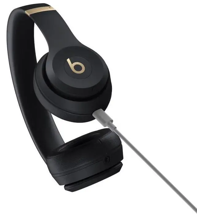 Alt view image 2 of 7 - Beats Solo 4 - Wireless On-Ear Bluetooth Headphones, Ultra-Lightweight Comfort, Powerful and Balanced Sound, Apple & Android Compatible - Black & Gold