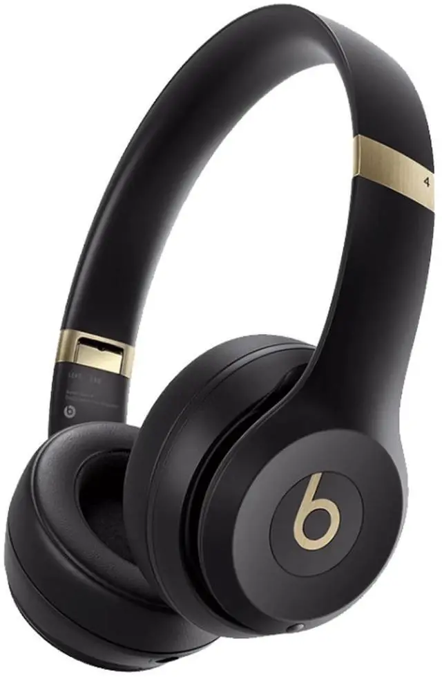 Alt view image 4 of 7 - Beats Solo 4 - Wireless On-Ear Bluetooth Headphones, Ultra-Lightweight Comfort, Powerful and Balanced Sound, Apple & Android Compatible - Black & Gold