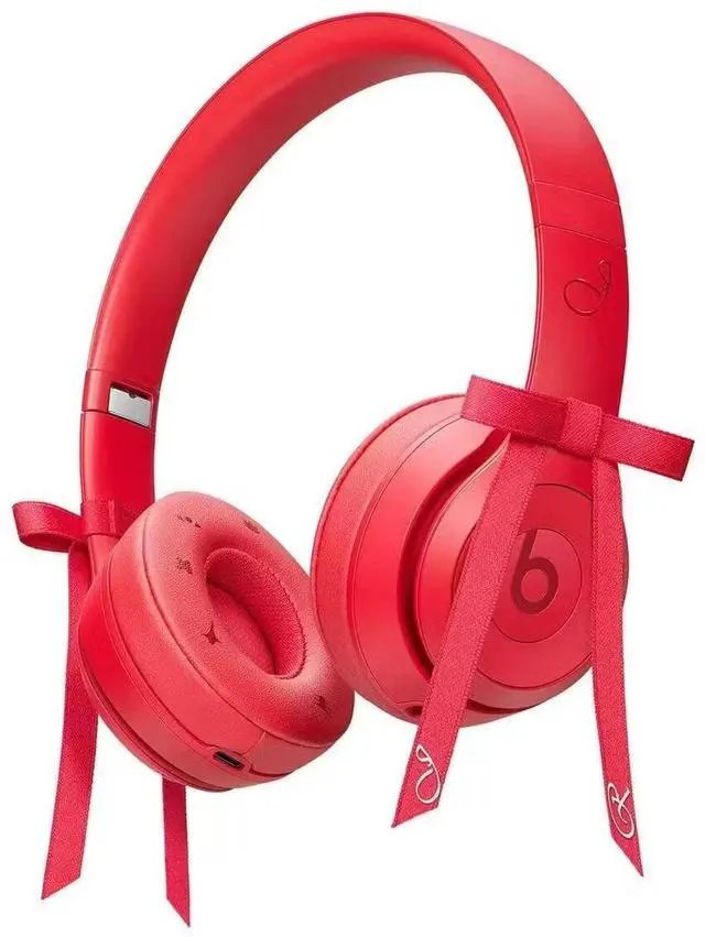 Alt view image 2 of 7 - Beats Solo 4 JENNIE Limited Edition, Ruby Red wireless Bluetooth headphones, ANC active noise-cancelling over-ear headphones, deep bass, long battery life, sports and music headphones