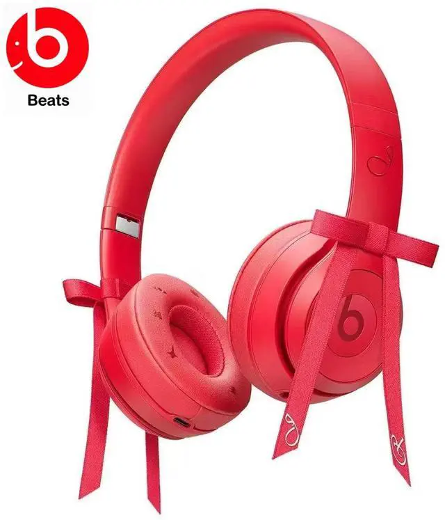 Main image of Beats Solo 4 JENNIE Limited Edition, Ruby Red wireless Bluetooth headphones, ANC active noise-cancelling over-ear headphones, deep bass, long battery life, sports and music headphones