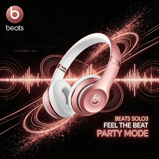 Alt view image 6 of 7 - Beats Solo3 Wireless Headphones, Rose Gold, On-Ear Bluetooth Audio, Apple W1 Chip, 40H Battery Life, Fast Fuel Charging, Adjustable Headband, Cushioned Ear Cups, Built-In Mic, Deep Bass Sound for Musi