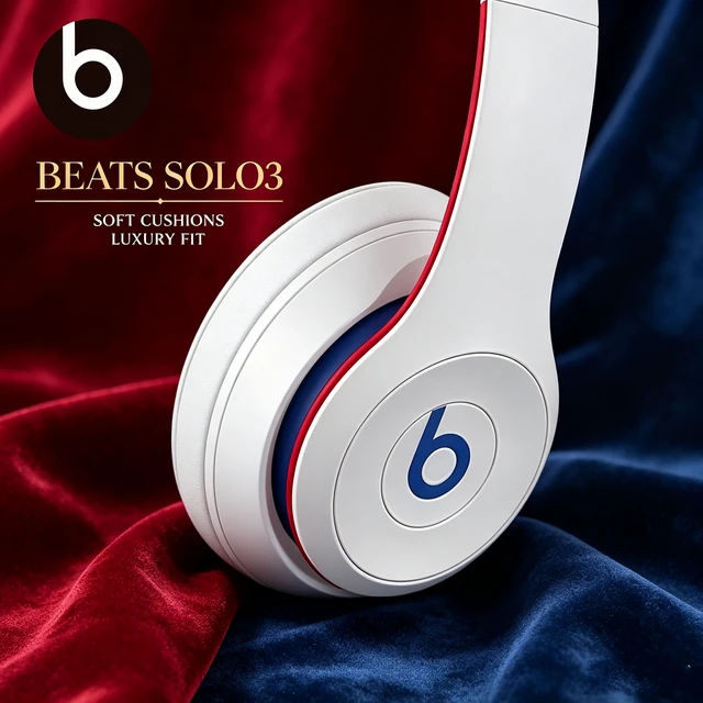 Alt view image 5 of 7 - Beats Solo3 Wireless On-Ear Headphones, Academy White, Bluetooth Stereo, Apple W1 Chip, Up to 40 Hours Playtime, Fast Fuel, Foldable Cushioned Ear Cups, Adjustable Fit, Built-In Microphone, Rich Bass
