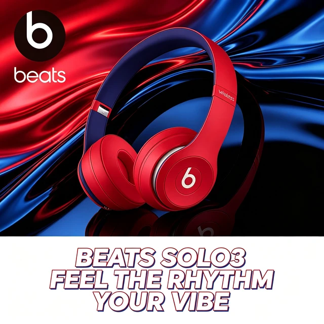 Alt view image 3 of 7 - Beats Solo3 Wireless Headphones, Academy Red, On-Ear Bluetooth Headset, W1 Chip, 40-Hour Battery, Fast Fuel, Foldable Design, Padded Ear Cups, Adjustable Headband, Hands-Free Mic, Dynamic Bass Sound f