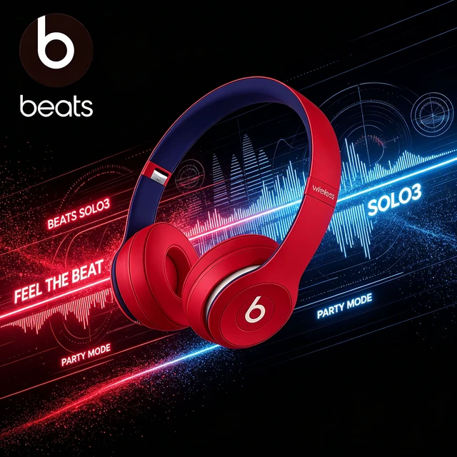 Alt view image 6 of 7 - Beats Solo3 Wireless Headphones, Academy Red, On-Ear Bluetooth Headset, W1 Chip, 40-Hour Battery, Fast Fuel, Foldable Design, Padded Ear Cups, Adjustable Headband, Hands-Free Mic, Dynamic Bass Sound f