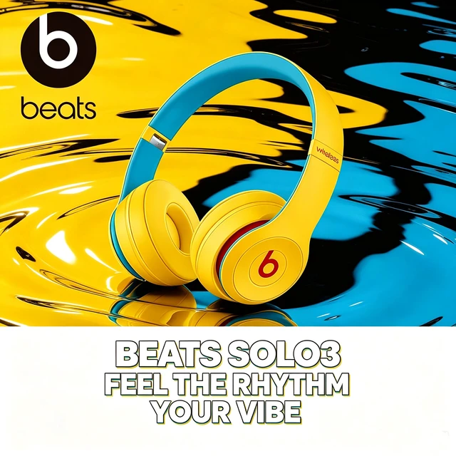 Alt view image 3 of 7 - Beats Solo3 Wireless On-Ear Headphones, Academy Yellow, Bluetooth Audio, Apple W1 Chip, 40H Listening Time, Fast Fuel Charging, Soft Cushioned Ear Cups, Foldable Headset, Built-In Microphone, Powerful