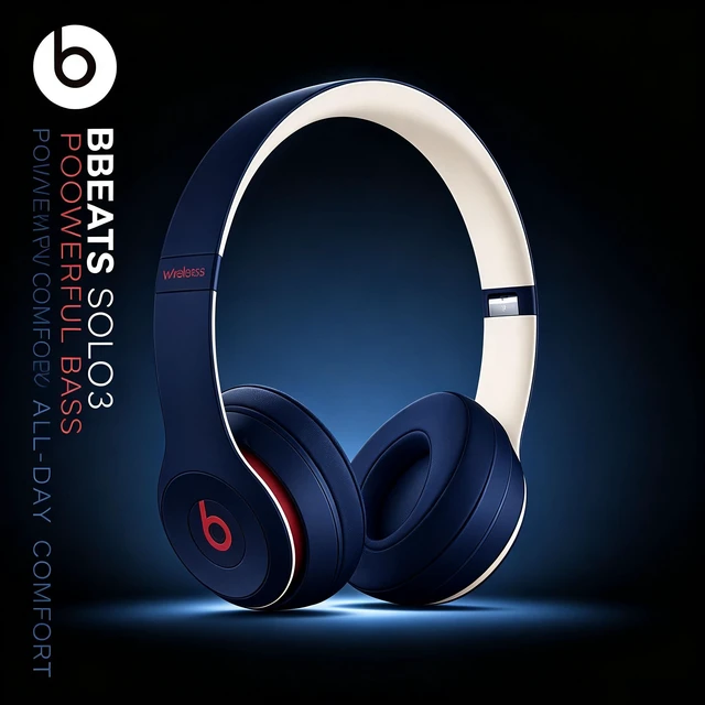 Alt view image 2 of 7 - Beats Solo3 Wireless Headphones, Academy Blue, On-Ear Bluetooth Headset, Apple W1 Chip, 40H Battery, Fast Fuel, Foldable Cushioned Ear Cups, Adjustable Fit, Hands-Free Calling, Rich Bass Audio for Mus