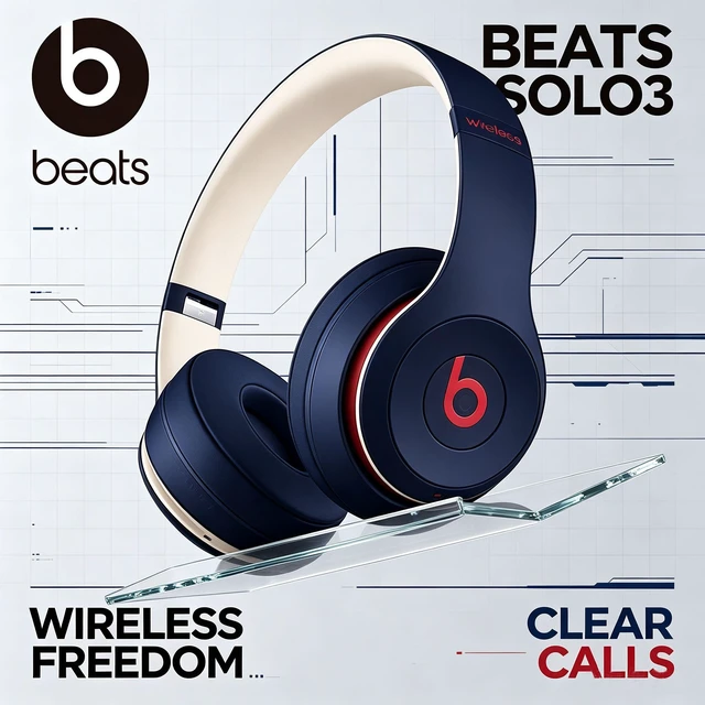 Alt view image 4 of 7 - Beats Solo3 Wireless Headphones, Academy Blue, On-Ear Bluetooth Headset, Apple W1 Chip, 40H Battery, Fast Fuel, Foldable Cushioned Ear Cups, Adjustable Fit, Hands-Free Calling, Rich Bass Audio for Mus