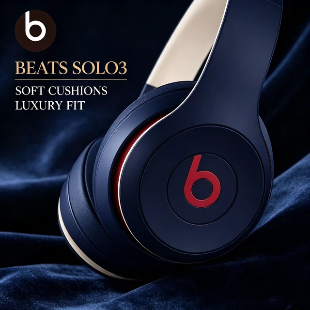 Alt view image 5 of 7 - Beats Solo3 Wireless Headphones, Academy Blue, On-Ear Bluetooth Headset, Apple W1 Chip, 40H Battery, Fast Fuel, Foldable Cushioned Ear Cups, Adjustable Fit, Hands-Free Calling, Rich Bass Audio for Mus