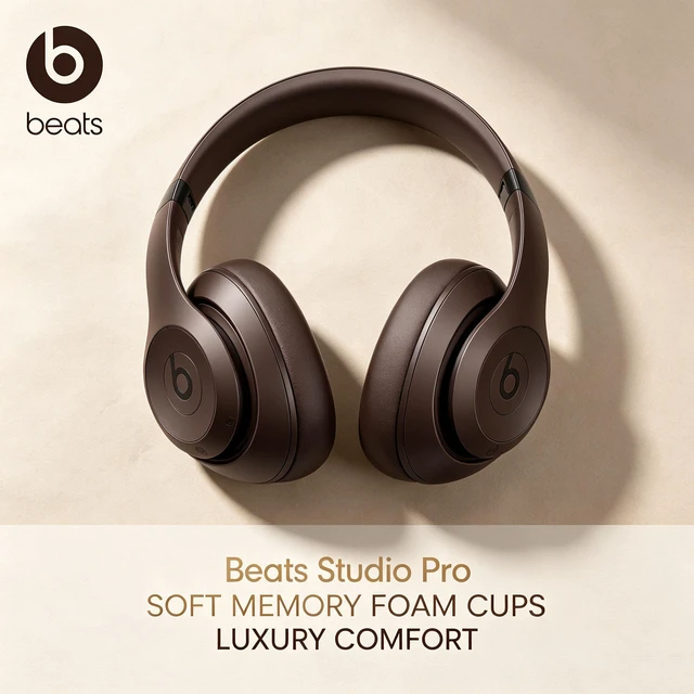 Alt view image 2 of 7 - Beats Studio Pro Wireless Headphones, Deep Brown, Over-Ear Bluetooth Audio, Pure Adaptive ANC, Transparency Mode, Spatial Audio, 40-Hour Battery, USB-C Charging, Fast Fuel, Cushioned Ear Cups, Clear C