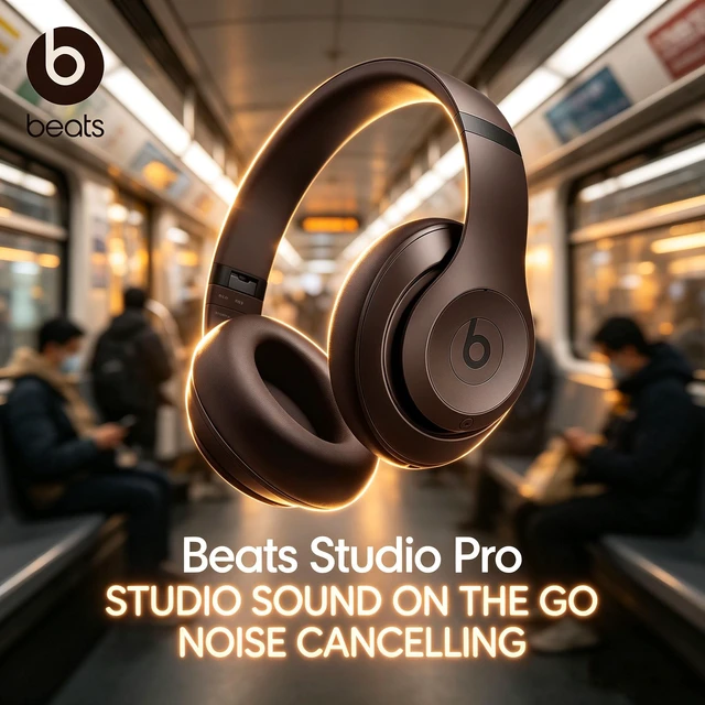 Alt view image 4 of 7 - Beats Studio Pro Wireless Headphones, Deep Brown, Over-Ear Bluetooth Audio, Pure Adaptive ANC, Transparency Mode, Spatial Audio, 40-Hour Battery, USB-C Charging, Fast Fuel, Cushioned Ear Cups, Clear C