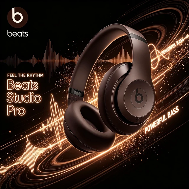 Alt view image 5 of 7 - Beats Studio Pro Wireless Headphones, Deep Brown, Over-Ear Bluetooth Audio, Pure Adaptive ANC, Transparency Mode, Spatial Audio, 40-Hour Battery, USB-C Charging, Fast Fuel, Cushioned Ear Cups, Clear C