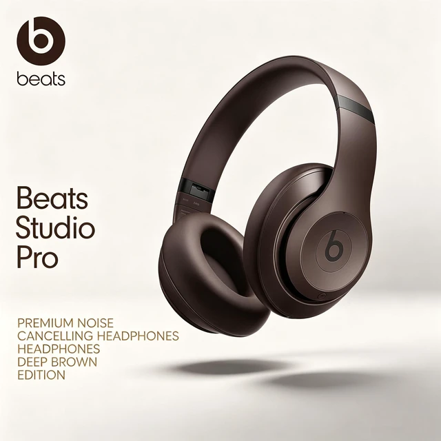 Main image of Beats Studio Pro Wireless Headphones, Deep Brown, Over-Ear Bluetooth Audio, Pure Adaptive ANC, Transparency Mode, Spatial Audio, 40-Hour Battery, USB-C Charging, Fast Fuel, Cushioned Ear Cups, Clear C