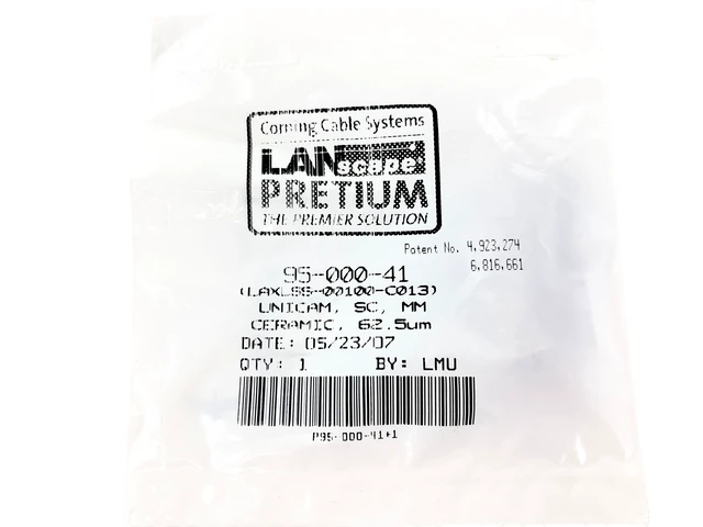 Alt view image 3 of 5 - Corning 95-000-41 UniCam Pretium SC OM1 62.5um Multimode Connectors, 25 Pack - Refurbished