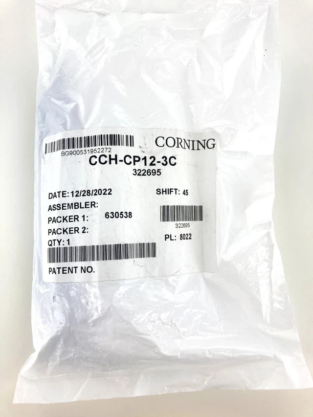 Main image of Corning CCH-CP12-3C Panel 12 SC Singlemode/SM, Simplex, 12 Fiber OS2 UPC - Refurbished