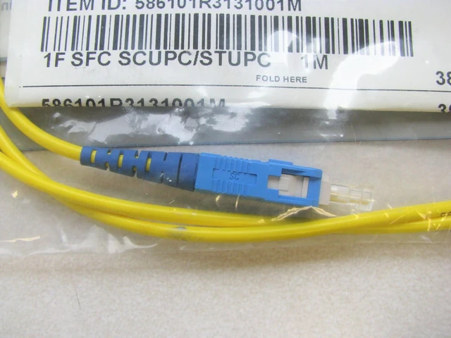 Alt view image 2 of 4 - Corning Gold 586101R3131001M Fiber Optic Cable SC to ST, Simplex, SM OS2 Yellow