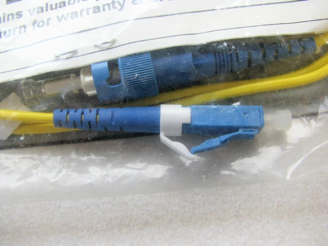 Alt view image 3 of 4 - Corning Gold 026101R2131001M Fiber Optic Cable LC to ST, SM, Yellow